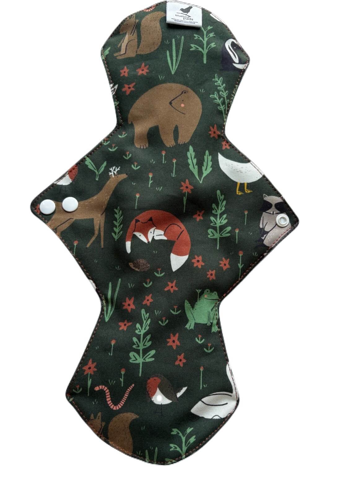 Woodland Creatures Night size reusable pad