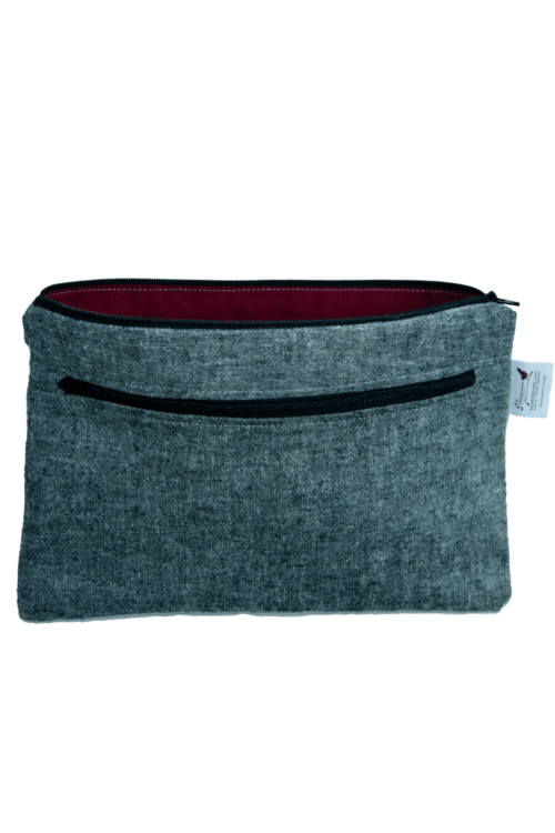 Dual Pocket Wet Bag - Yarn Dyed Gray/Black